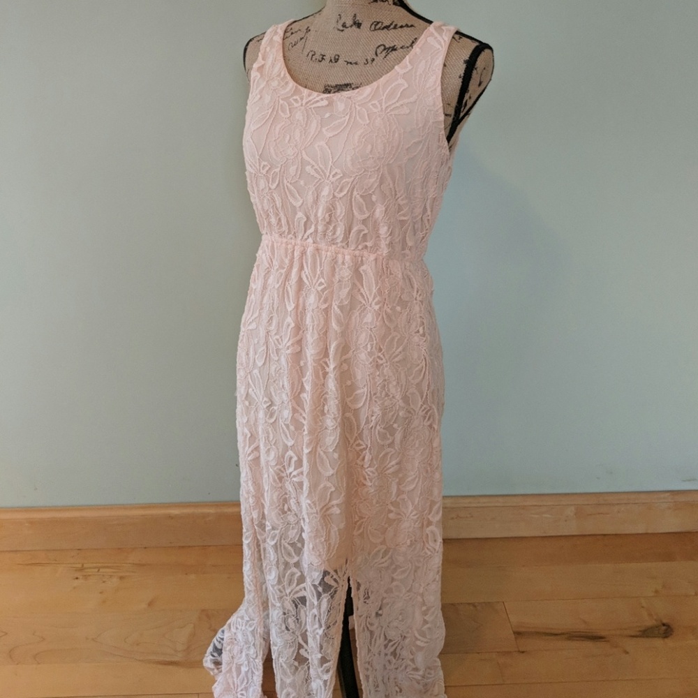 Peach summer lace dress